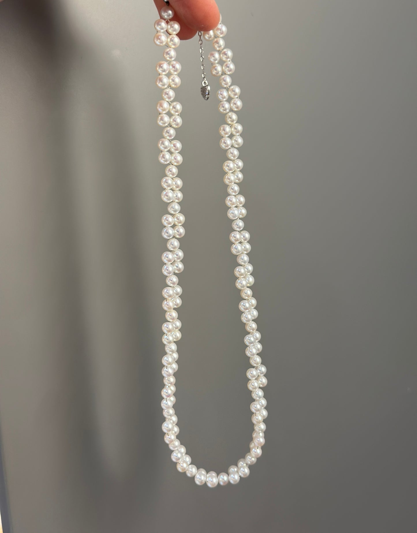Braided pearl necklace