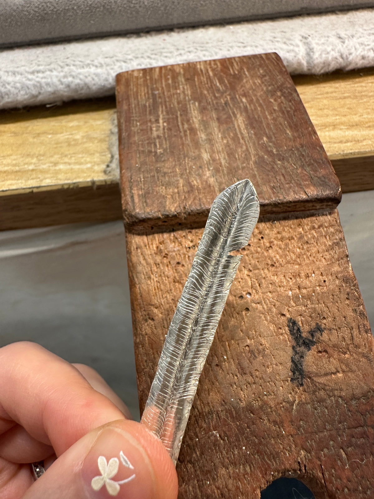 S999 Silver Feather Ring