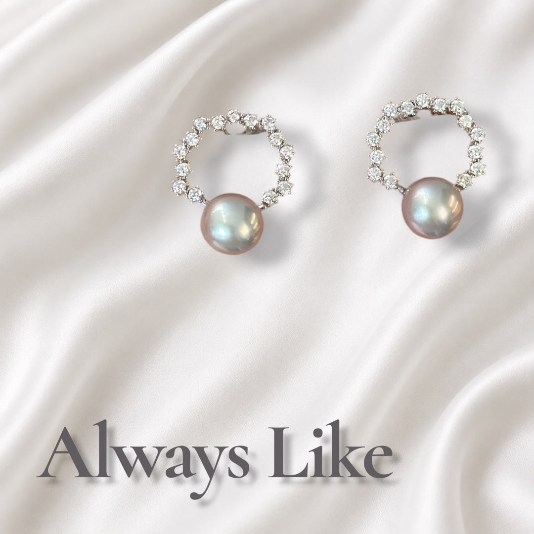 Aurora Pearl earrings made with 500 silver